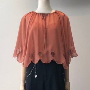 See By Chloé Scalloped Tie-neck Blouse In Rose
